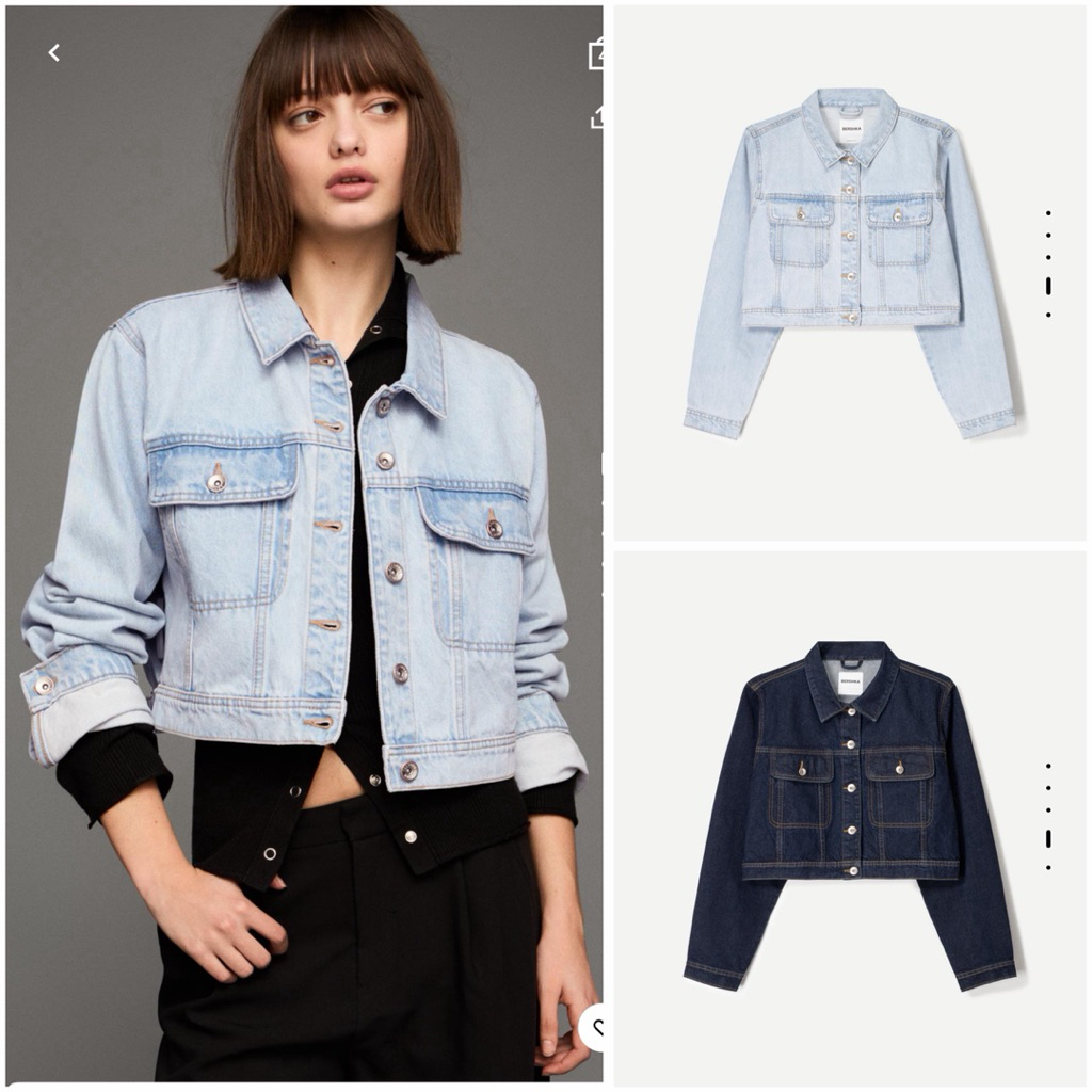 [AUTH SALE] Áo jeans/ áo bò / denim croptop Bershka Auth