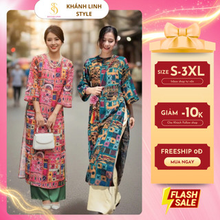 Áo Dài Cách Tân Lập Thể Dáng Suông AD048 - Mặc Là Đẹp Bigsize S-3XL Dáng Nào Cũng Xinh