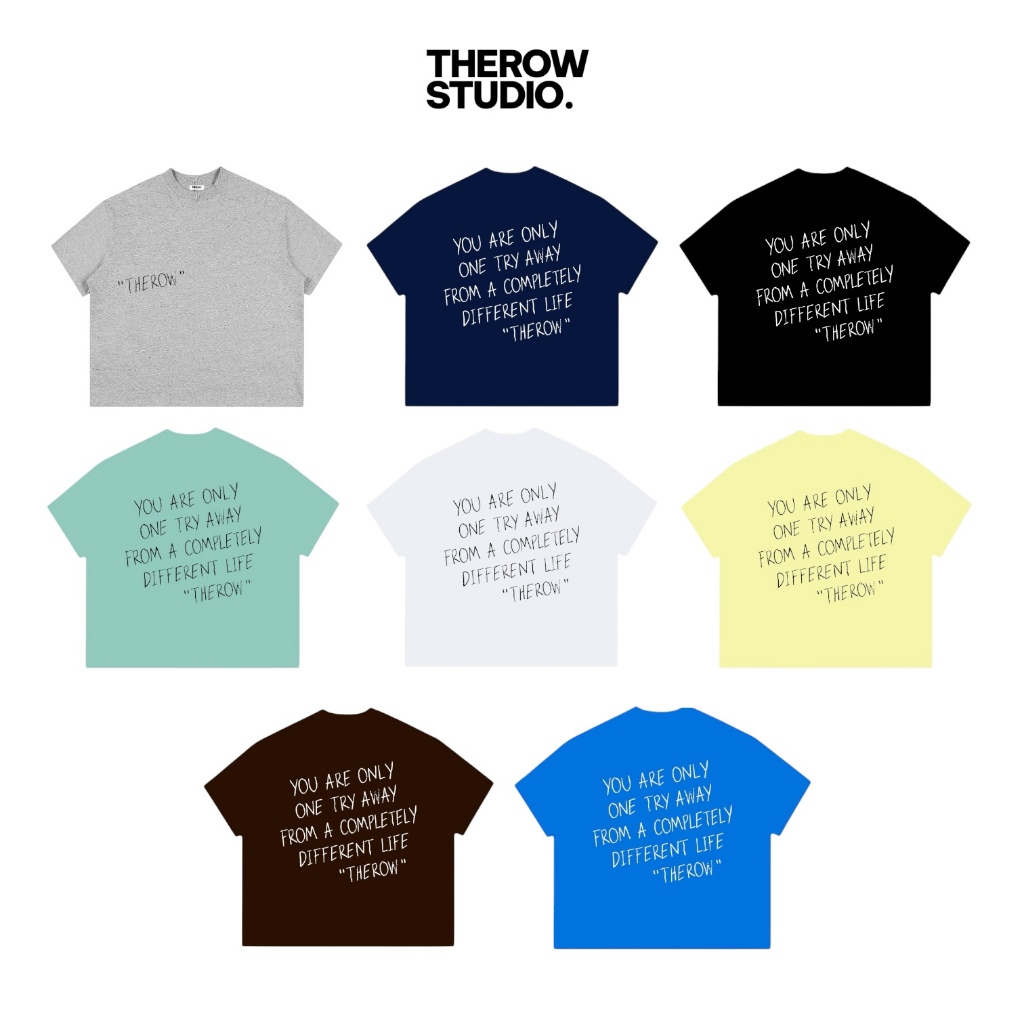 [MỚI] TR14 THEROW Áo Thun Boxy Local Brand Tay Ngắn Cotton 250gsm "ON TRY AWAY" Áo Phông Forrm Rộng Unisex Nam Nữ | BigBuy360 - bigbuy360.vn