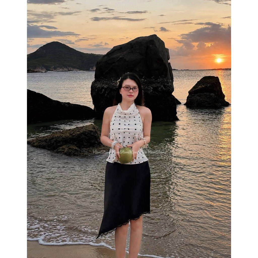 Hion Store - (Hàng Loại 1) Áo lụa và chân váy 4 màu