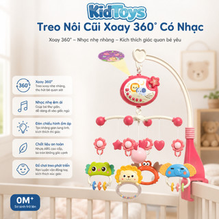 Đồ chơi treo nôi cũi KidToys có nhạc kèm điều khiển – xoay 360 gặm nướu cho bé sơ sinh
