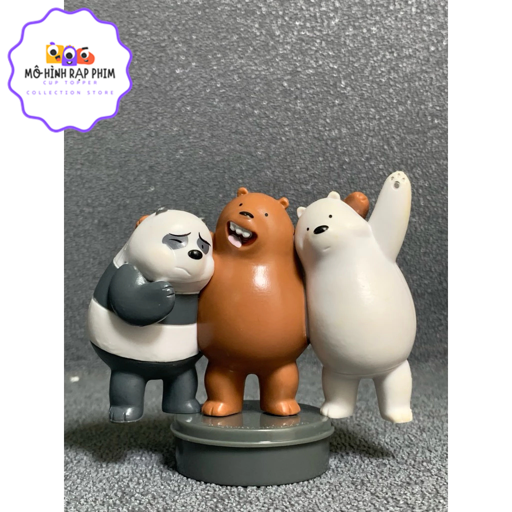 MÔ HÌNH RẠP PHIM, CUP TOPPER FIGURE PHIM WE ARE BEARS