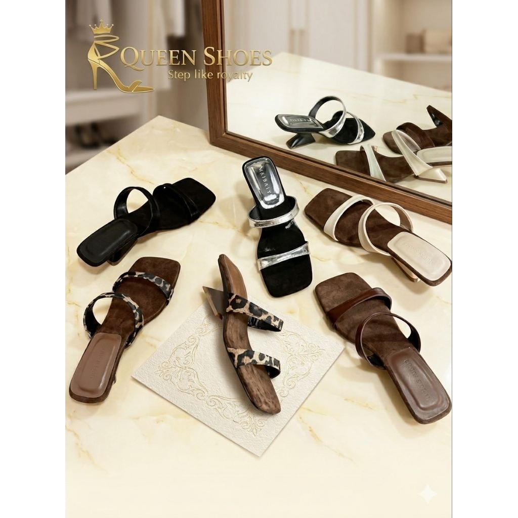 Queen shoes - (Hàng Mới) Guốc Xuồng Khuyết, Quai 2 Nhị Đơn Giản Dễ Phối Đồ.