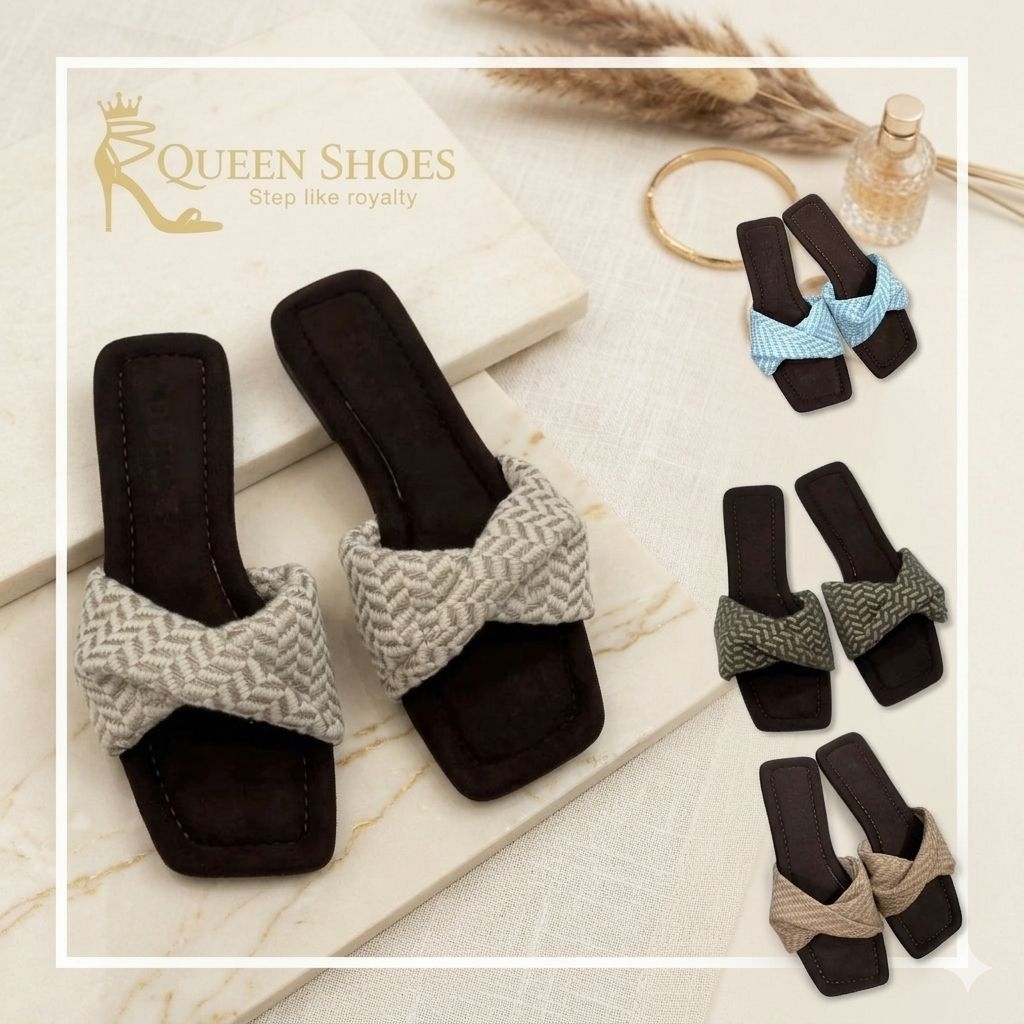 Queen shoes  - Dép Lê Nữ Quai Bảng Chéo, Êm Chân, Đế Chống Trơn Trượt