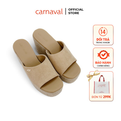 Dép Đế Xuồng Nữ Carnaval Quai Ngang, Sandal Đế Cói Cao 9cm Tôn Dáng Êm Chân - VS212