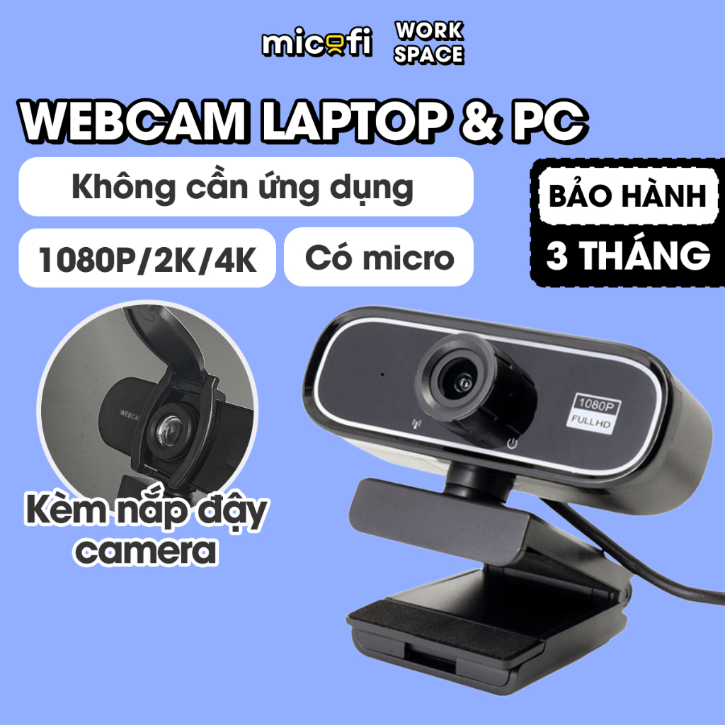 Webcam Micofi Camera Nét PC, Webcam Laptop Có Micro 2K 4K Laptop 30FPS Máy Tính Bàn 1080P PC USB Hỗ 