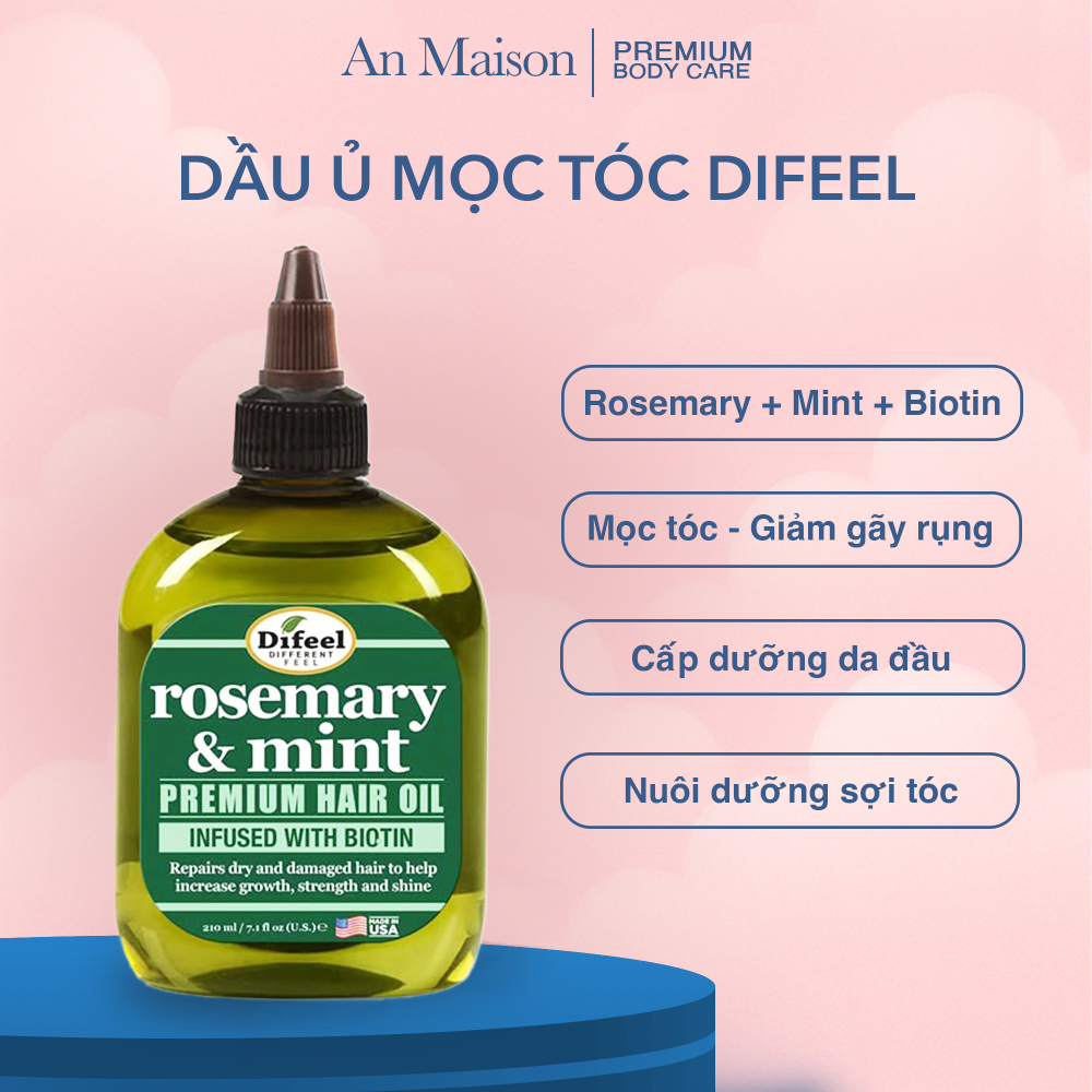 Difeel Dầu Ủ Mọc Tóc Difeel Premium Hair Oil 210ml - Giúp Hỗ Trợ Mọc Tóc Và Nuôi Dưỡng Thân Tóc
