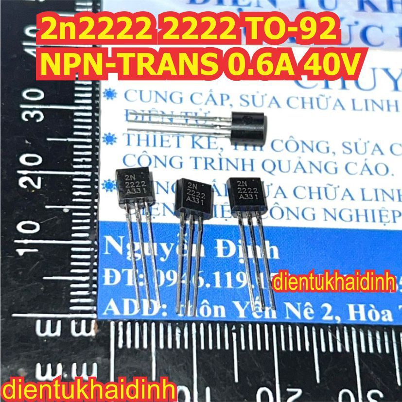 2n2222 2222 TO-92 NPN TRANSISTOR nghịch nhỏ 0.6A 40V KDE0191