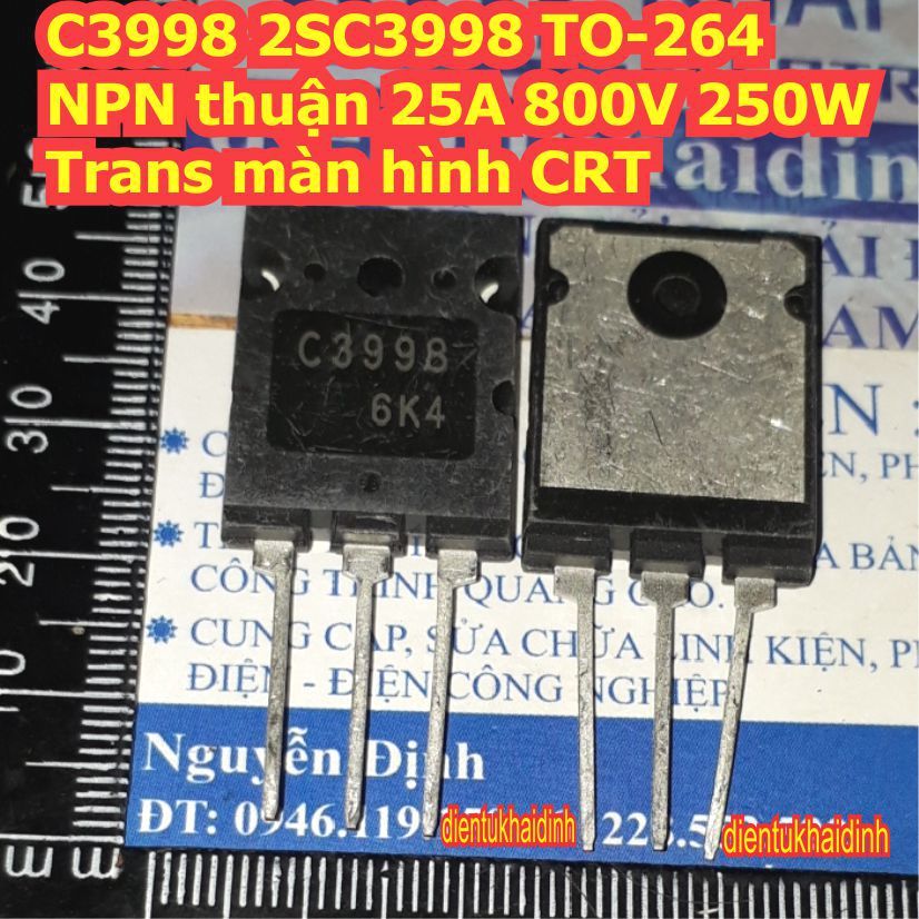 C3998 2SC3998 3998 TO-264 NPN nghịch 25A 800V 250W Transistor màn hình CRT kde4569