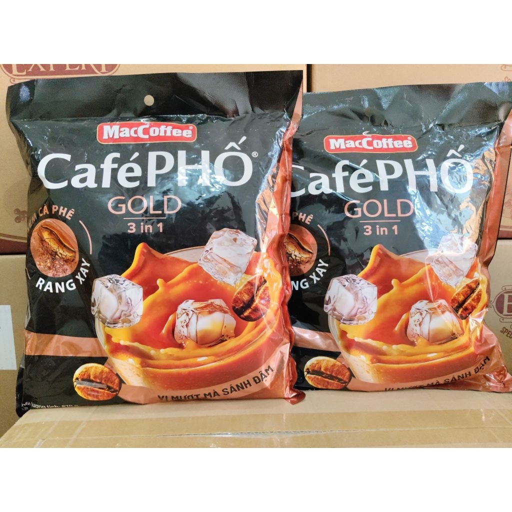 ComBo 2 Gói Cà phê sữa MacCoffee Café Phố Gold 3in1 870g