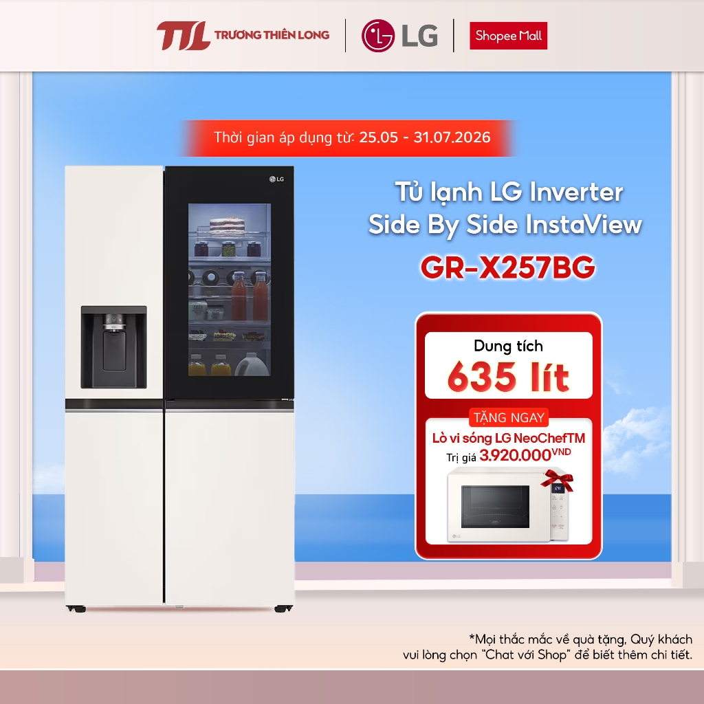GR-X257BG - Tủ Lạnh LG Inverter 635 Lít Side By Side InstaView Door-in-Door GR-X257BG [FREESHIP HCM]