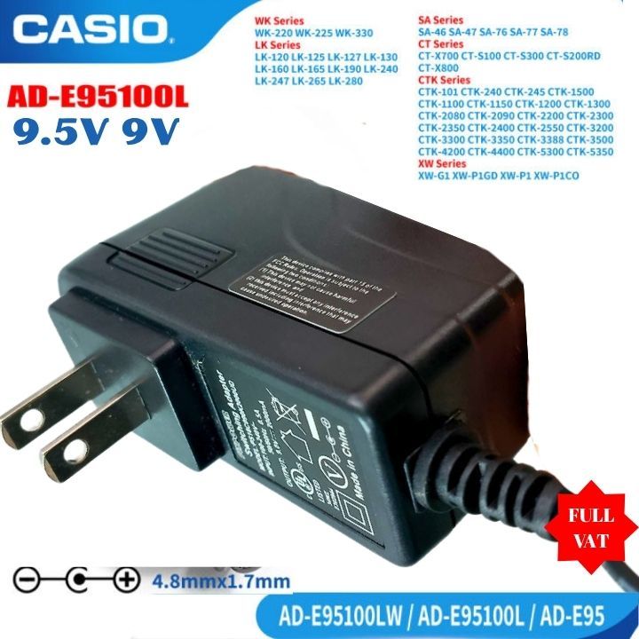 Dây sạc nguồn cho đàn Casio LK-240 LK-247 LK-280 LK240 LK247 LK280 T48