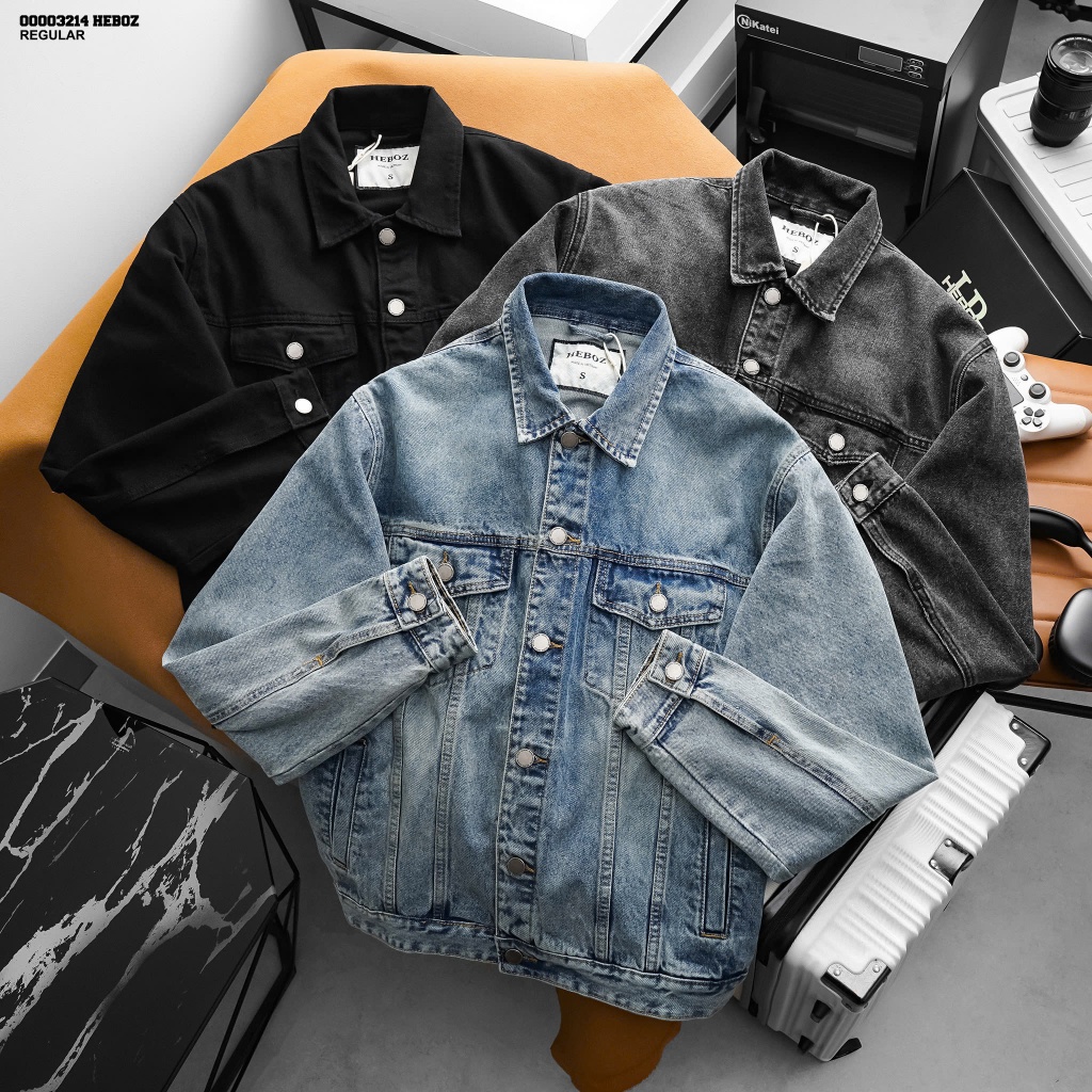 [FORM RỘNG] Áo khoác nam HEBOZ denim premium 3M - 00003214