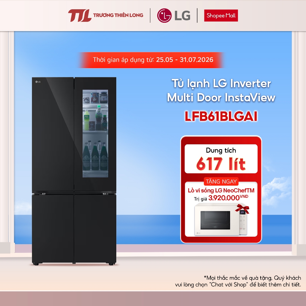 LFB61BLGAI - Tủ Lạnh LG Inverter 617 Lít Multi Door InstaView [FREESHIP HCM]