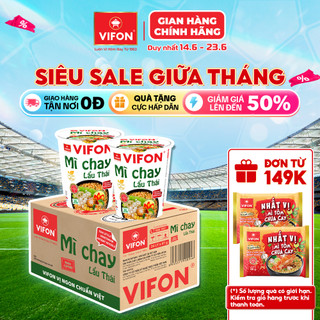 Thùng 24 ly mì chay lẩu thái vifon 67gr/ ly thanh vị thơm ngon tiện dụng