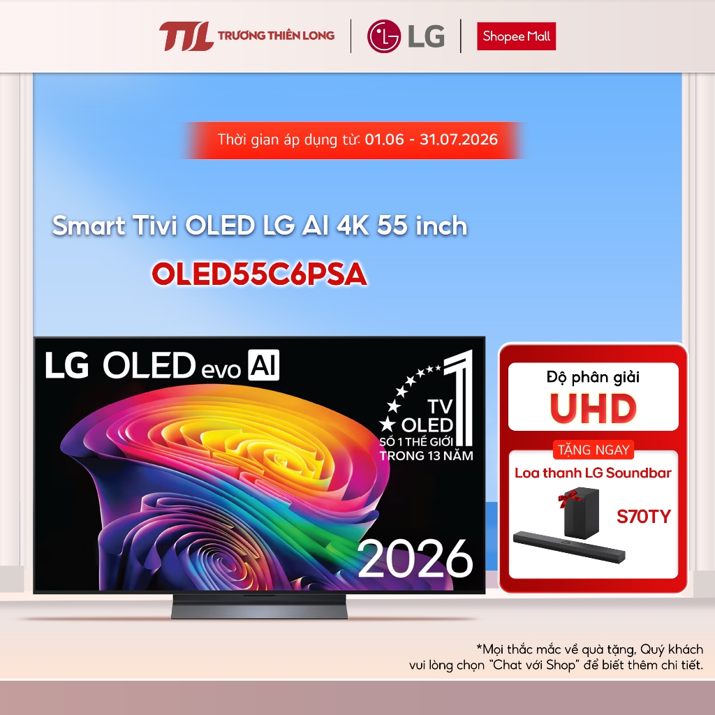 55C6PSA | 55C5PSA - Smart Tivi OLED LG evo AI 4K 55 inch OLED [TOÀN QUỐC]