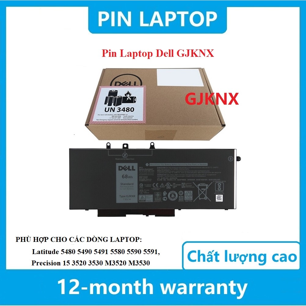 ✨Pin Laptop Dell Latitude E5480 E5580 5480 5580 5590 5570 5280 Precision 15 3520 3530 GJKNX battery