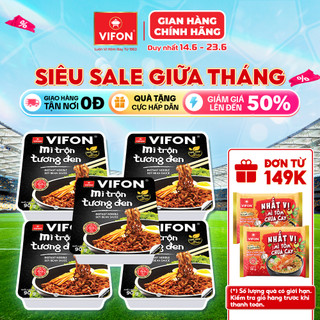 Set 5 khay mì trộn tương đen/ bò sa tế/ hải sản/ spaghetti/ pad thái/tôm chua cay thái vifon 90gr