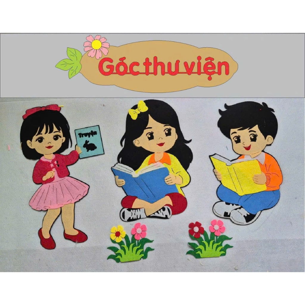 Đồ mầm non- Góc  trang trí lớp học  mầm non - tiểu học chất liệu vải dạ nỉ