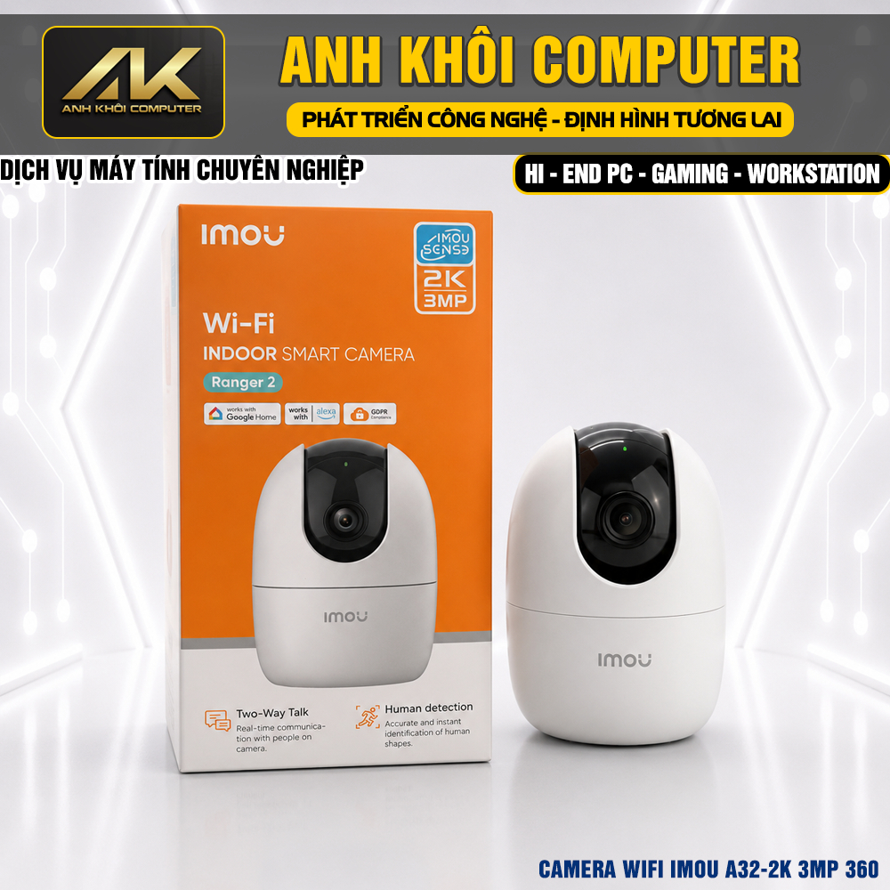 Camera Wifi Imou IPC-A32EP Ranger 2 3MP Quay Quét 355° Phát Hiện Người