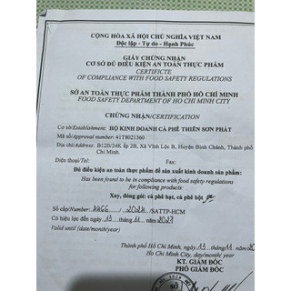 cà phê  pha pin chồn. thiên sơn phát 500g