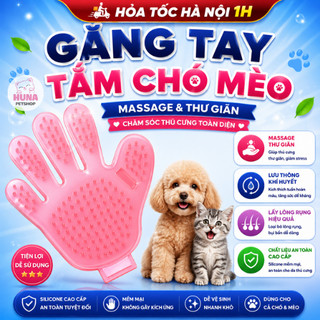 Găng tay tắm chó mèo hạt rẻ rẻ rẻ - Huna