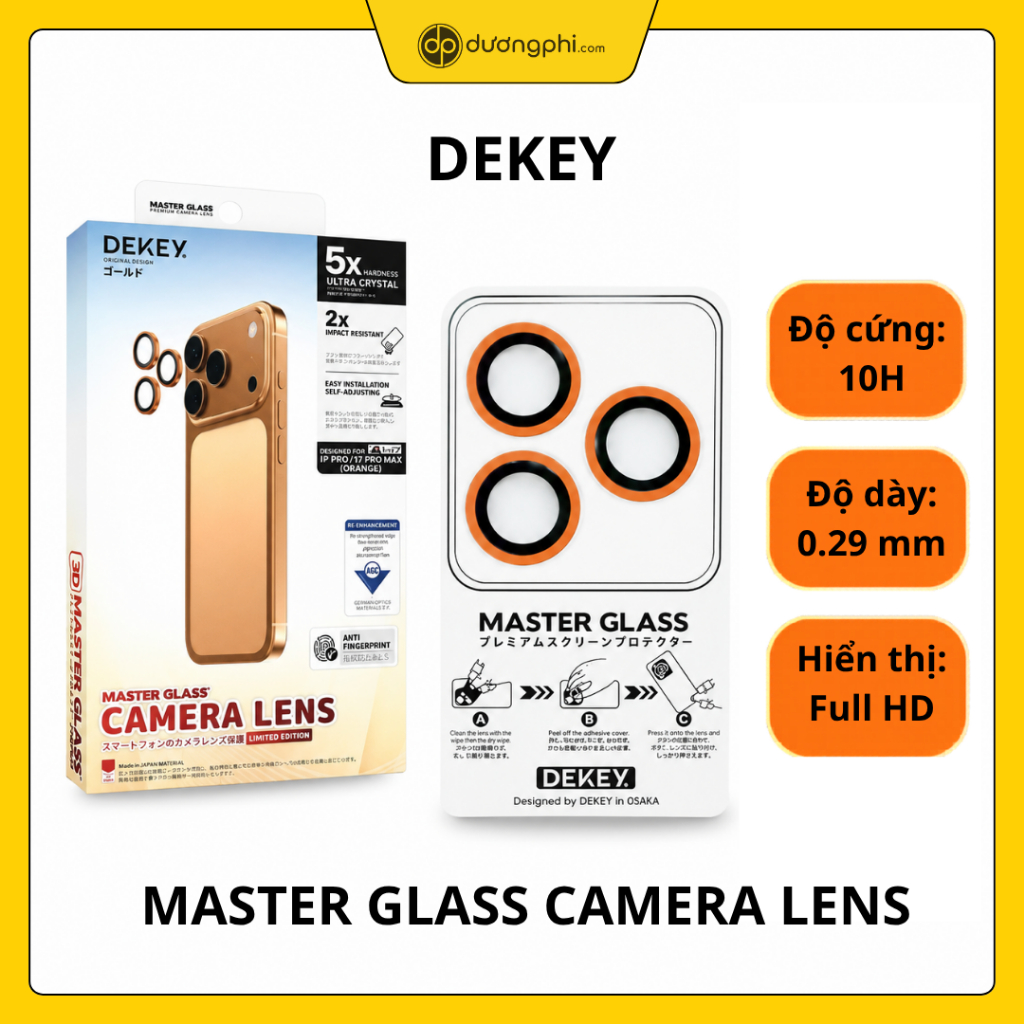 Kính bảo vệ camera iPhone17PRO/PM,17G,iPhone Air DEKEY