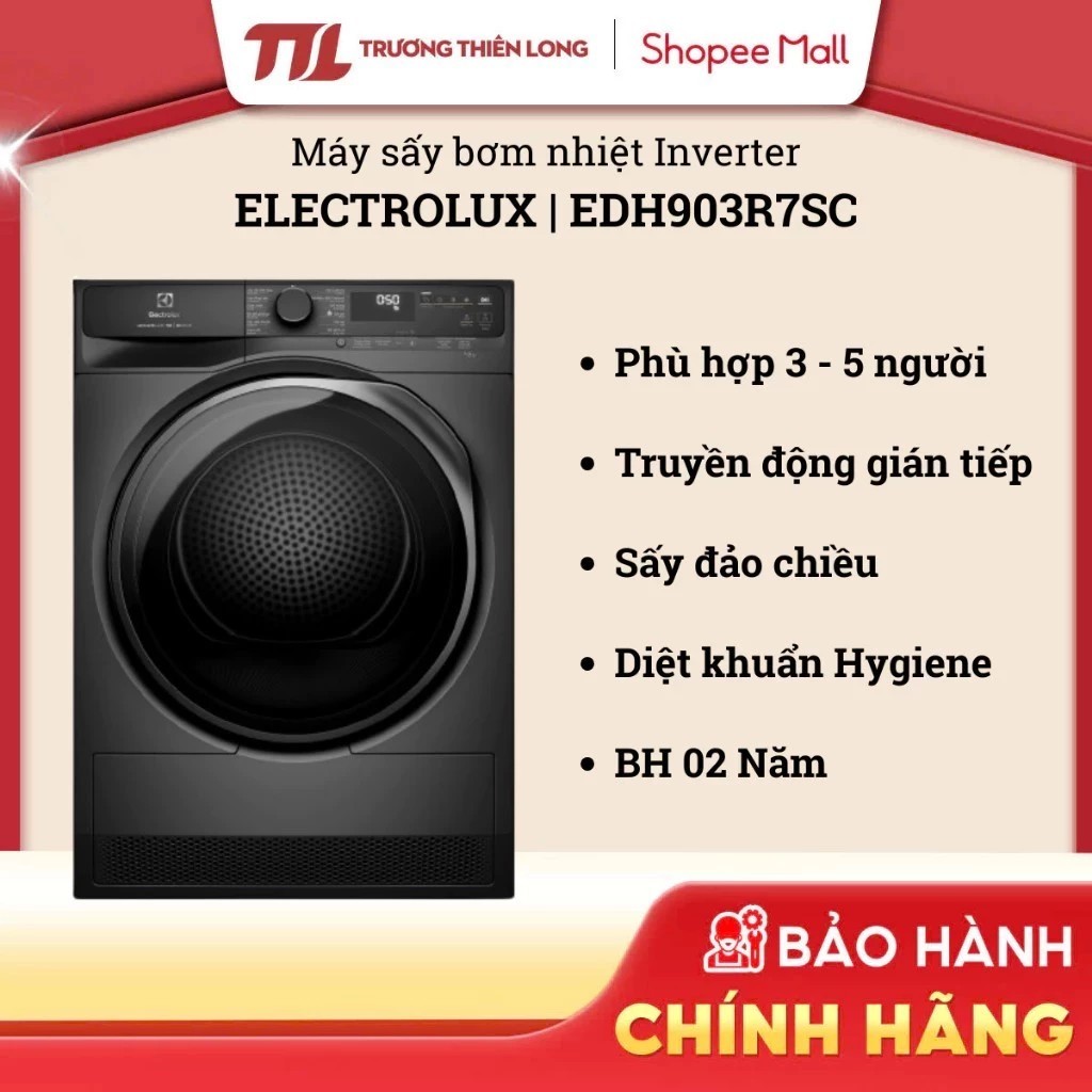[Phí Lắp đặt 0Đ HN HCM] EDH902R9SC | EDH903R7SC | EDH903R7WC - Máy Sấy Quần Áo Bơm Nhiệt ELECTROLUX 
