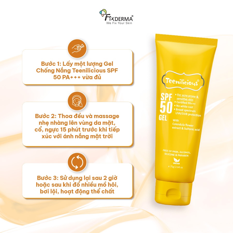 [TEENILICIOUS] Kem Chống Nắng Cho Da Dầu Mụn Teenilicious SPF 50 Gel Mỏng Nhẹ 75g - Hùng Lợi | BigBuy360 - bigbuy360.vn