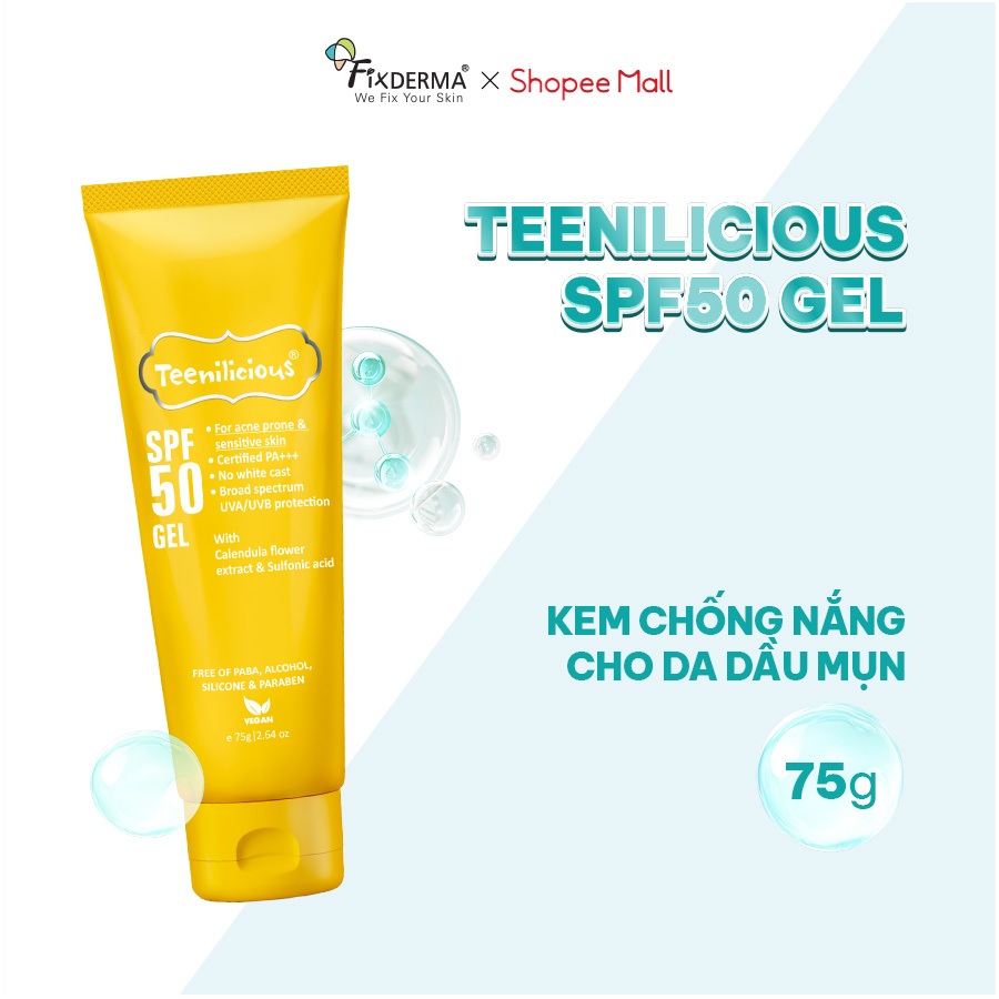 [TEENILICIOUS] Kem Chống Nắng Cho Da Dầu Mụn Teenilicious SPF 50 Gel Mỏng Nhẹ 75g - Hùng Lợi | BigBuy360 - bigbuy360.vn
