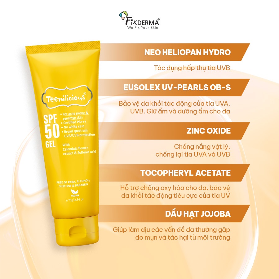 [TEENILICIOUS] Kem Chống Nắng Cho Da Dầu Mụn Teenilicious SPF 50 Gel Mỏng Nhẹ 75g - Hùng Lợi | BigBuy360 - bigbuy360.vn