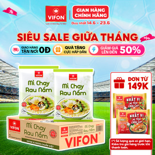 Thùng 30 gói mì chay rau nấm vifon 65g vị ngon thanh nhẹ không phẩm màu tổng hợp