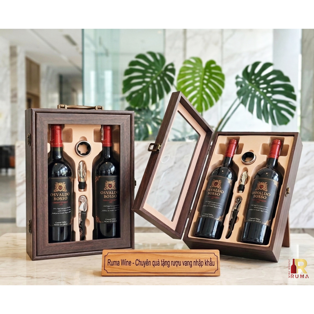 Set quà tặng tết rượu vang Chile Osvaldo - HK mica 2
