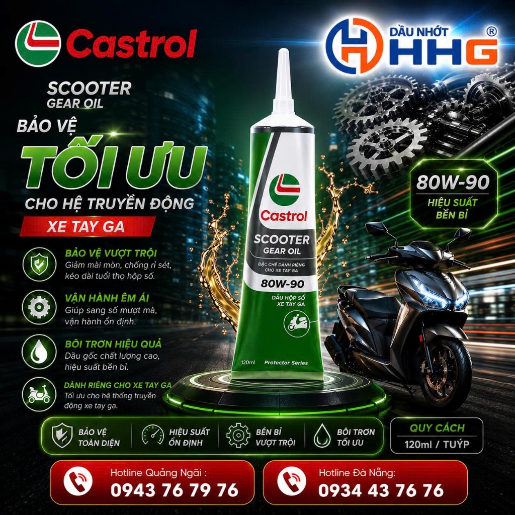Dầu Nhớt Hộp Số Tay Ga ( Nhớt Lap ) - Castrol Scooter Gear Oil  80w90 120ml