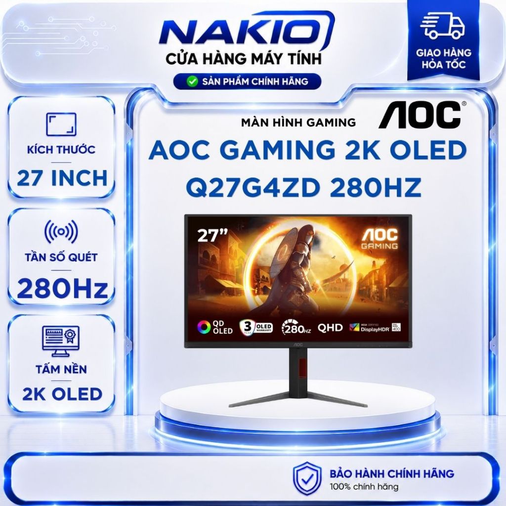 Màn Hình Gaming 2K OLED AOC Q27G4ZD - Q27G41ZDP - Q27G4ZDP/WS (27inch/ 2K QHD/ 240Hz - 280Hz/0.03ms)