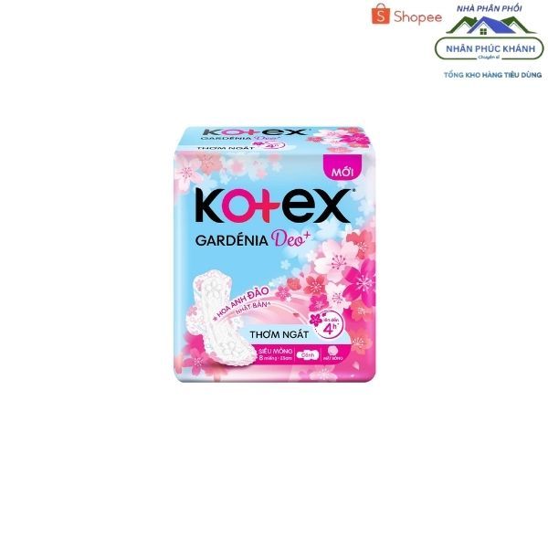 [1 Gói] Băng vệ sinh Kotex Gardenia Deo+ Hoa Anh Đào Siêu Mỏng Cánh 23Cm_4247