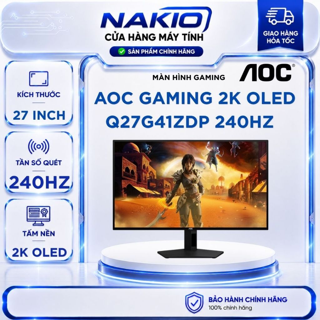 Màn Hình Gaming 2K QD-OLED AOC Q27G41ZDP (26.5 inch - WOLED - 2K - 240Hz - 0.03ms)