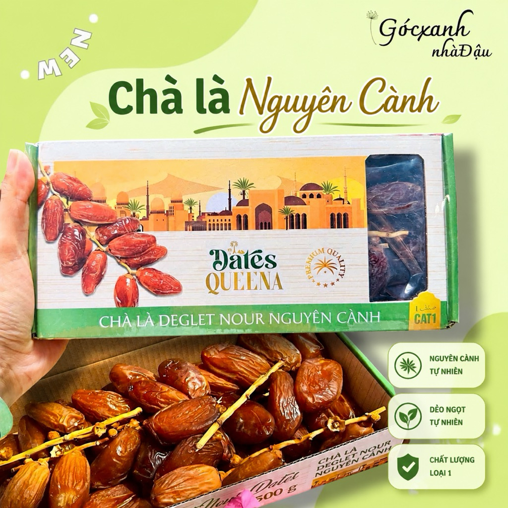 Chà là Deglet Nour nguyên cành 500g – Ngọt tự nhiên, dẻo mềm