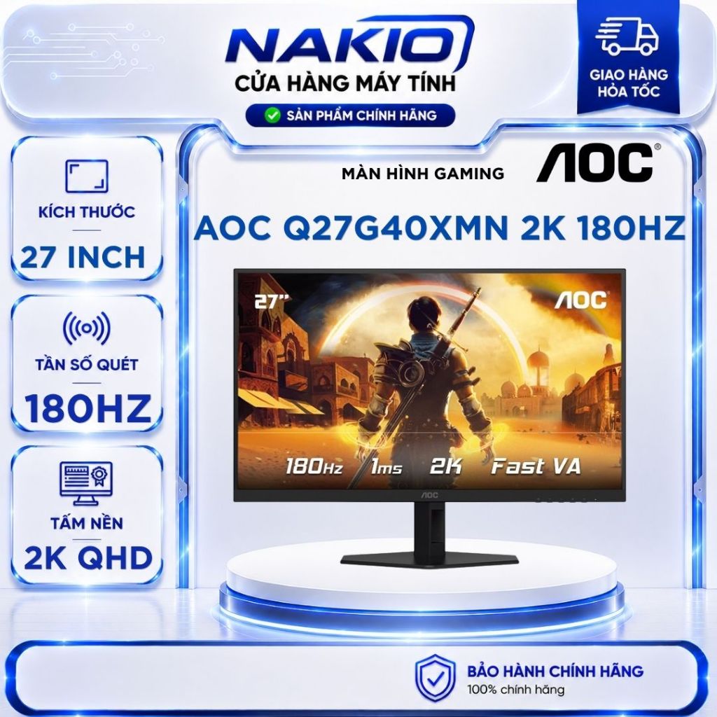 Màn hình Gaming 2K AOC Q27G40XMN (27 inch/Fast VA Mini LED/QHD/180Hz/1ms) - BH hãng 36 tháng