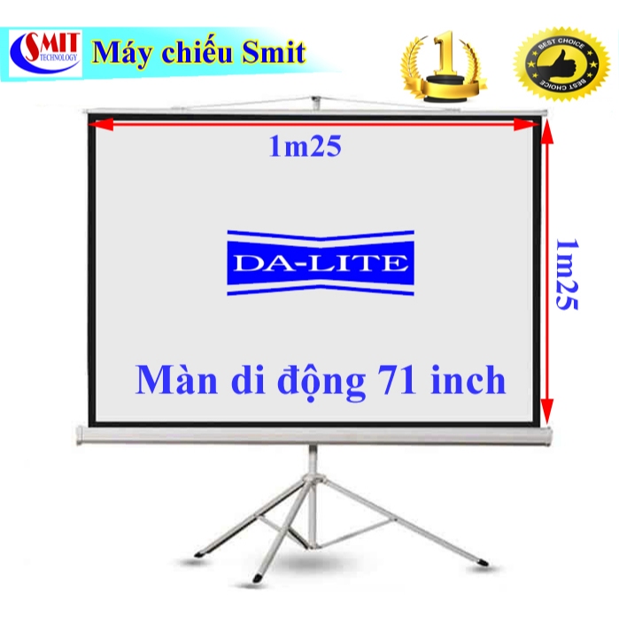 Màn Chiếu 3 Chân Di Động Dalite 71 inch kt 1m25 x 1m25