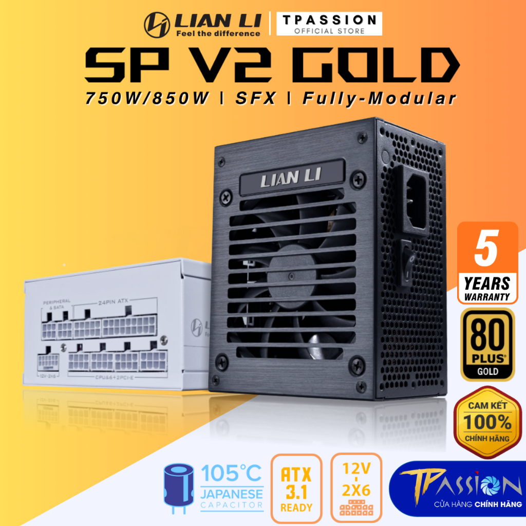Nguồn PSU SFX LIAN LI SP V2 SP750 750W / SP850 850W - 80 PLUS GOLD - ATX 3.1 - Chính Hãng, Mini ITX