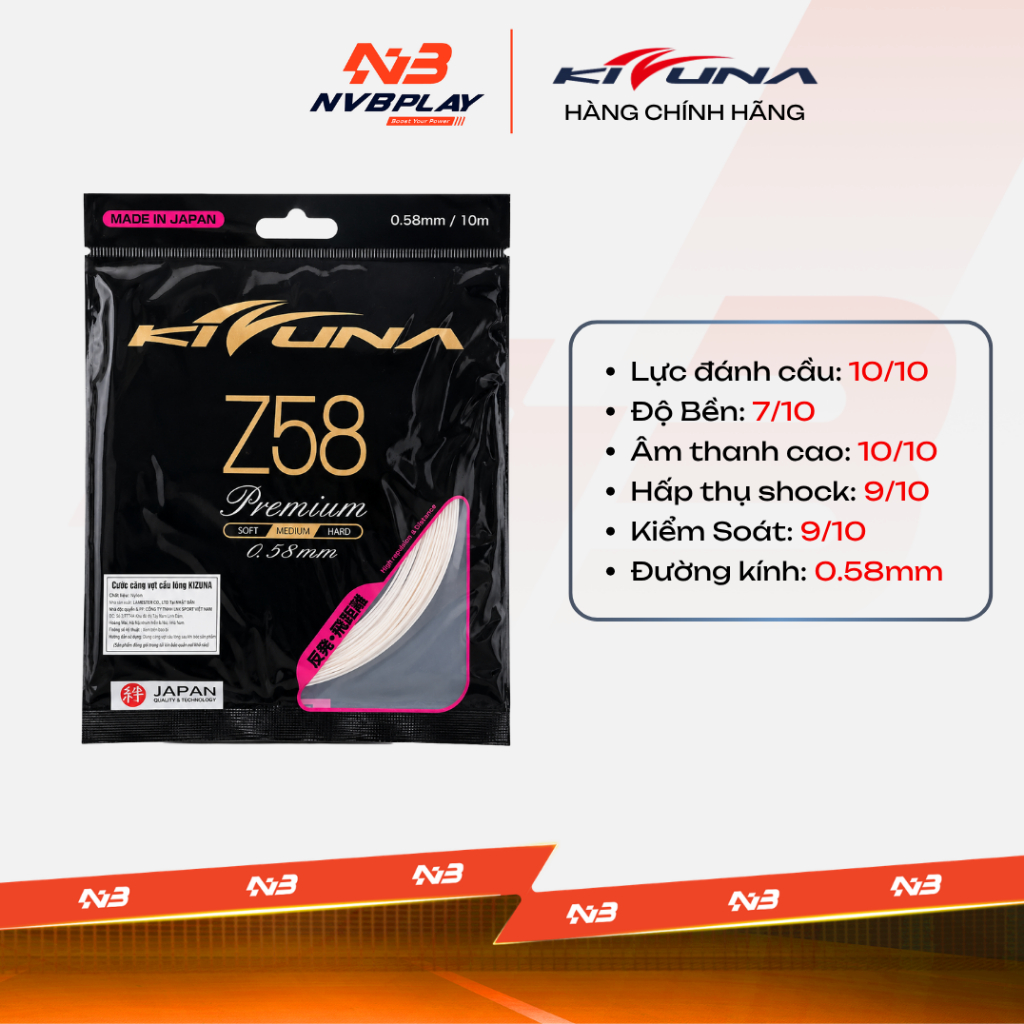 Cước Căng Vợt Cầu Lông Kizuna Z58 - Dây Cước Căng Vợt - Trợ Lực Tốt, Âm Thanh To - Hàng Chính Hãng