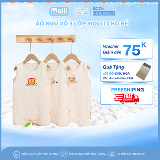 Áo Ngủ Xô 3 Lớp Molli Free Size 0-36 Tháng Tuổi , Kích Thước 60x38cm MOL2019