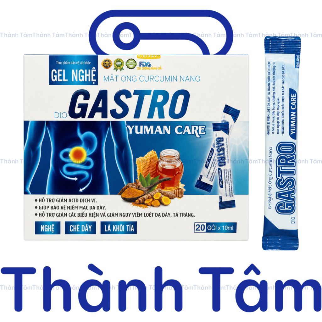 Gel Nghệ Mật Ong Curcumin Nano Dio-Gastro Hỗ trợ giảm acid dịch vị, giúp bảo vệ niêm mạc dạ dày - Hộ