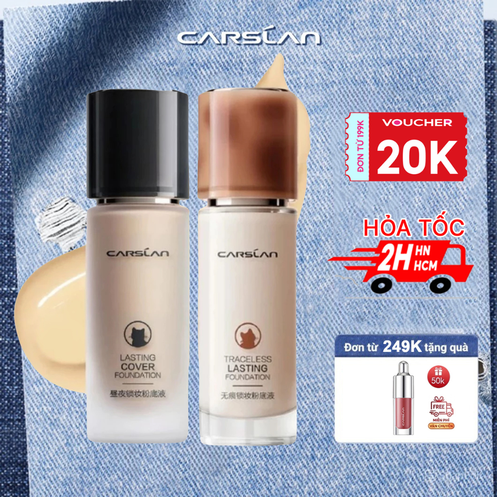 Kem nền Carslan dành cho da hỗn hợp che phủ khuyết điểm kiềm dầu lâu trôi 30g