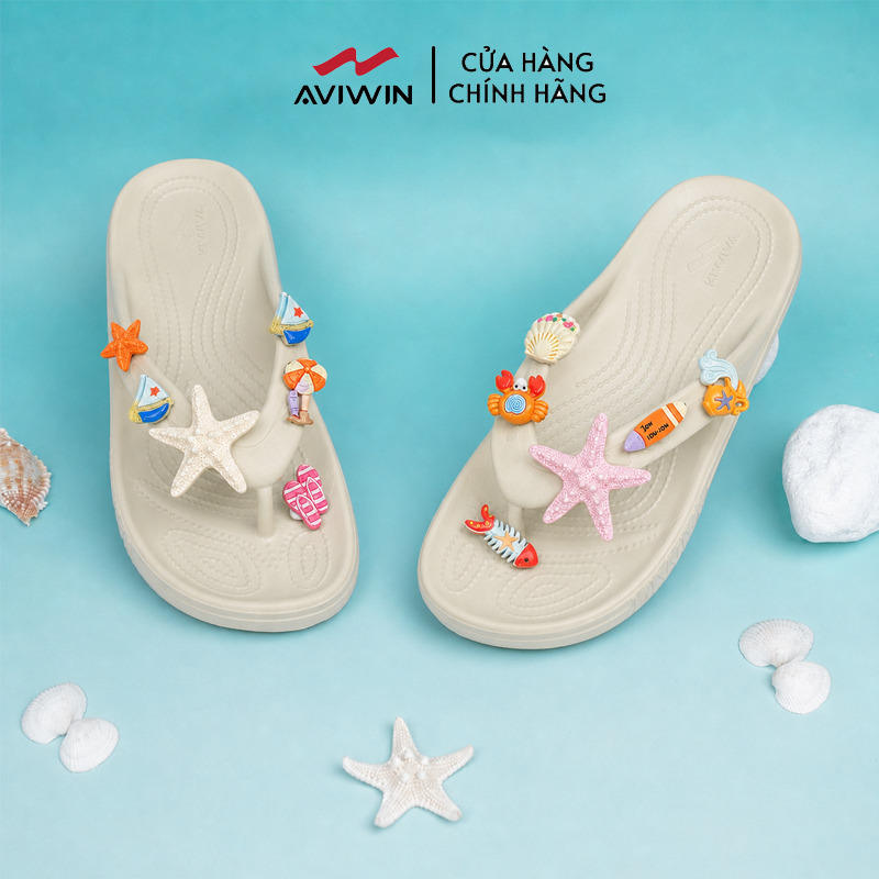[DT03] [TẶNG CHARM] Dép Tông Kẹp Nữ Xỏ Ngón AVIWIN Chống Trơn Trượt Đi Chơi Du Lịch