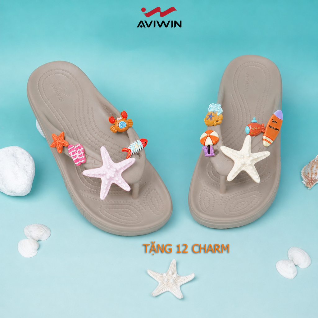 Dép Tông Kẹp Nữ Xỏ Ngón AVIWIN Chống Trơn Trượt Đi Chơi Du Lịch