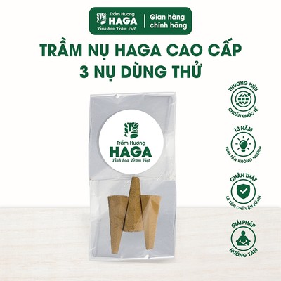 3 Nụ trầm hương HAGA cao cấp100%, xông nhà tẩy uế, đốt bàn thờ, thu hút tài lộc (3 nụ trài nghiệm)