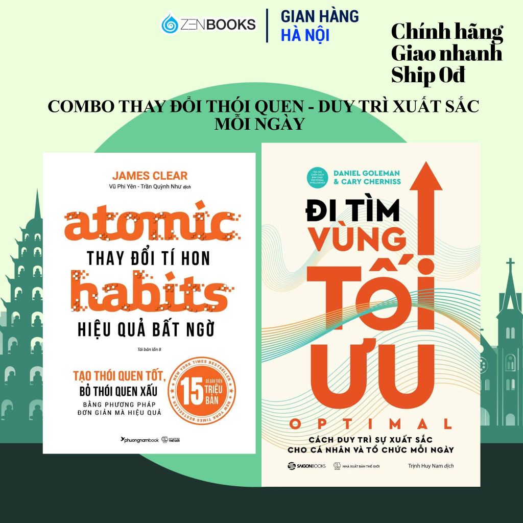 Sách - Combo Atomic Habit và Đi Tìm Vùng Tối Ưu – Thay Đổi Thói Quen - Duy Trì Xuất Sắc Mỗi Ngày