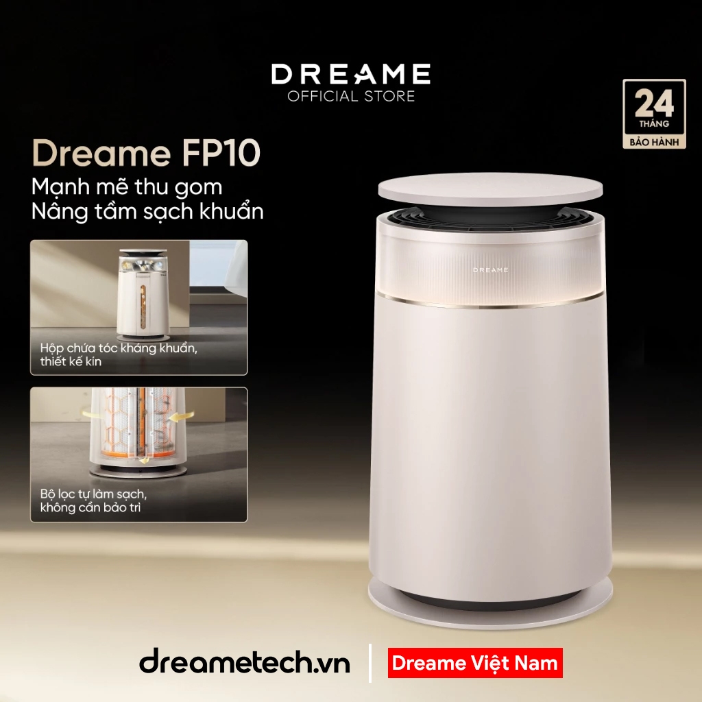 Máy lọc không khí Dreame FP10  con lăn tự làm sạch | thu gom lông tóc đến 99% | bộ lọc 6
